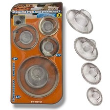 Sink Strainer Stainless Steel Set 4 Pieces, Fits Most Kitchen Sinks  Bathrooms