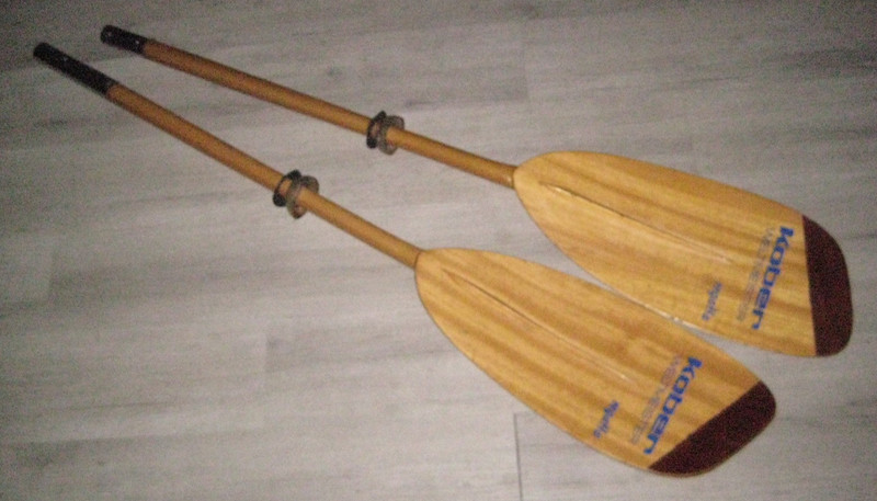 Vintage Kober Weltmeister 'Regatta' Paddles 2pc 92” Wood Oars Chrome Fittings