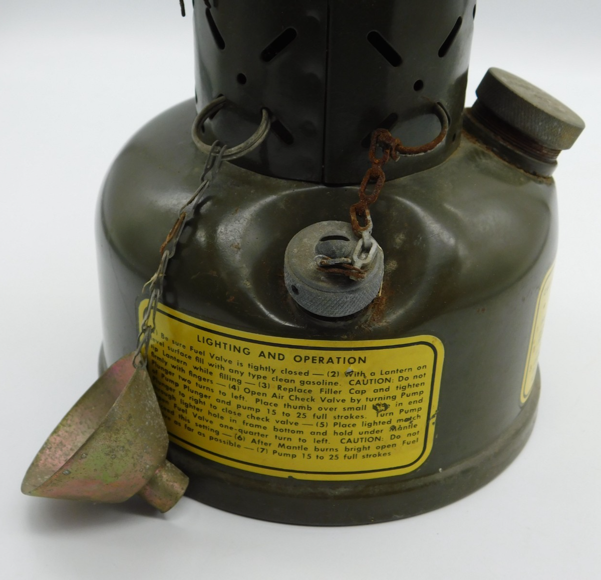 Hさん専用U.S. Military Gasoline Lantern1958 1959 Coleman US Army Military Gasoline Fuel Lantern - Untested
