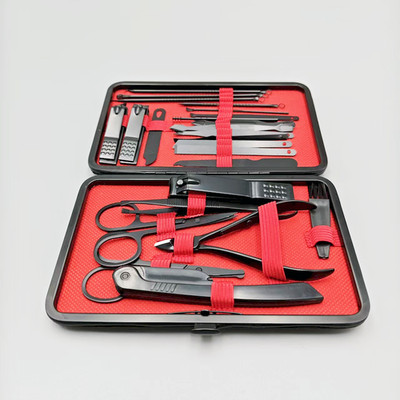 New 24PCS Manicure Pedicure Set Finger Toe Nail Clippers Scissors Grooming Kit