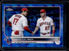 2022 Topps Chrome Sapphire MVP Caliber Mike Trout Shohei Ohtani Refractor #US115