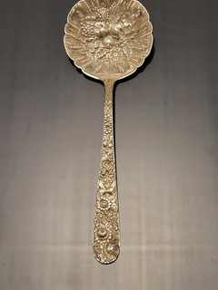 Kirk & Son Sterling Silver Serving Spoon Very Fancy Berry Design 67.2 gram scrap