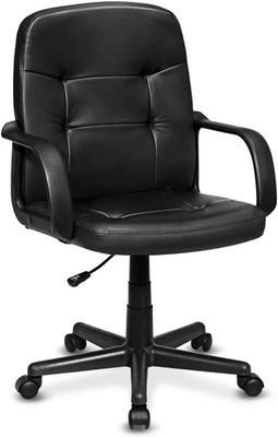 Ergonomic Mid Back Executive Office Chair with Arms & Swivel Wheels
