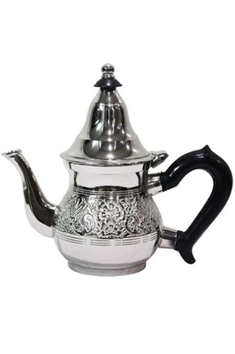 Marokkanische Théière Eldina Marrakesch En Laiton Argentée 200ml - Photo 1/4