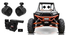 Pair 6.5" Black 500w Tower Speakers 10" Subwoofer Enclosure for Polaris RZR/UTV
