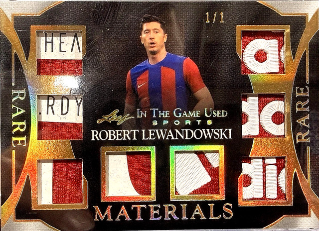 2025 Leaf In The Game Used 1/1 Robert Lewandowski Materials Patches