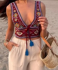 Damen Weste Ibiza Exotic Bohenian Hippie Style ZARA Gr. S