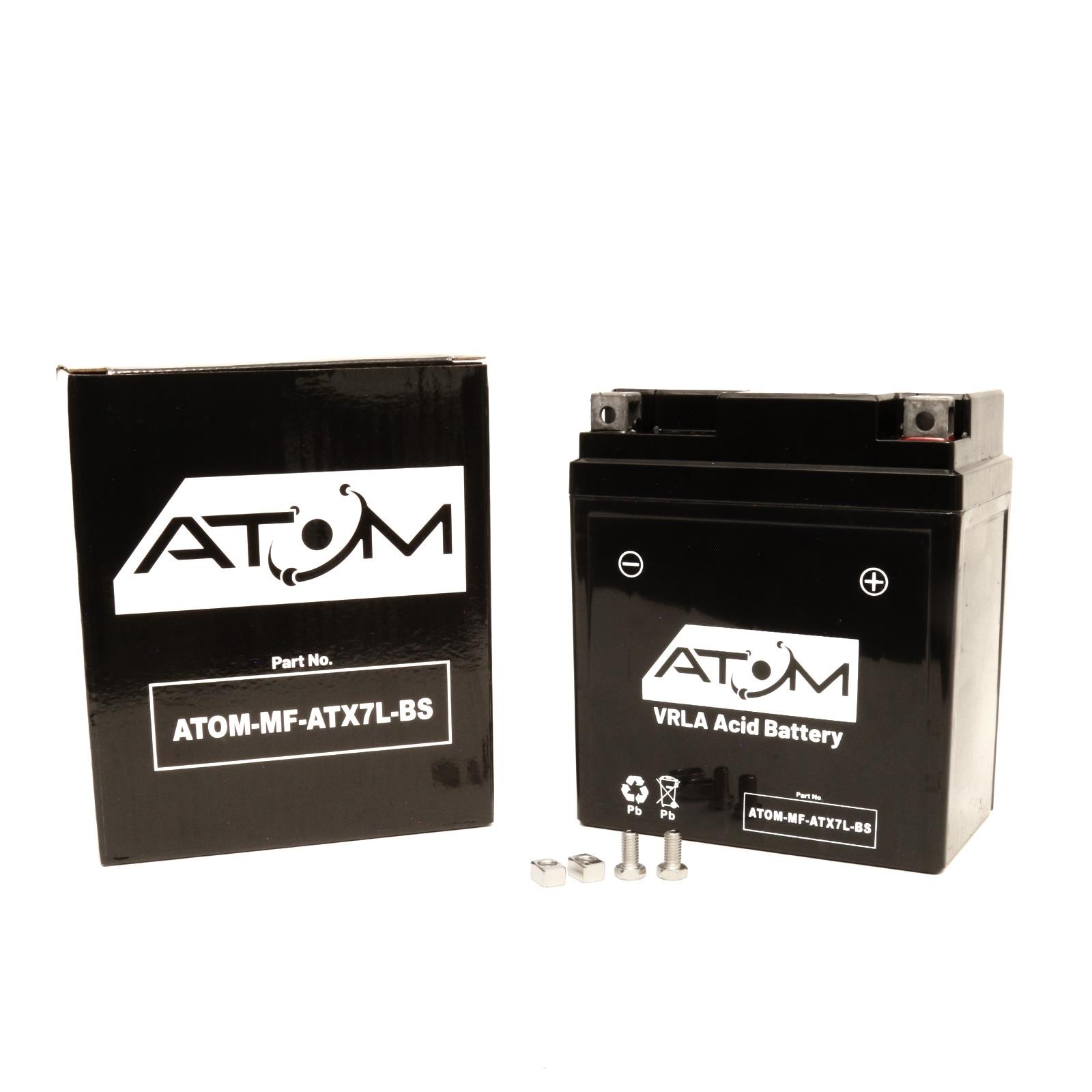 YTX7L-BS Atom AGM Motorcycle Battery - Lexmoto Lowride 125 11-16