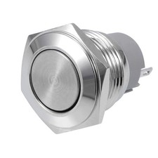 Latching Metal Push Button Switch 16mm Mounting Dia 3A SPST 1NO 2 Terminals