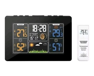 Funk Wetterstation, Digitale Farbwetterstation mit Außensensor,...