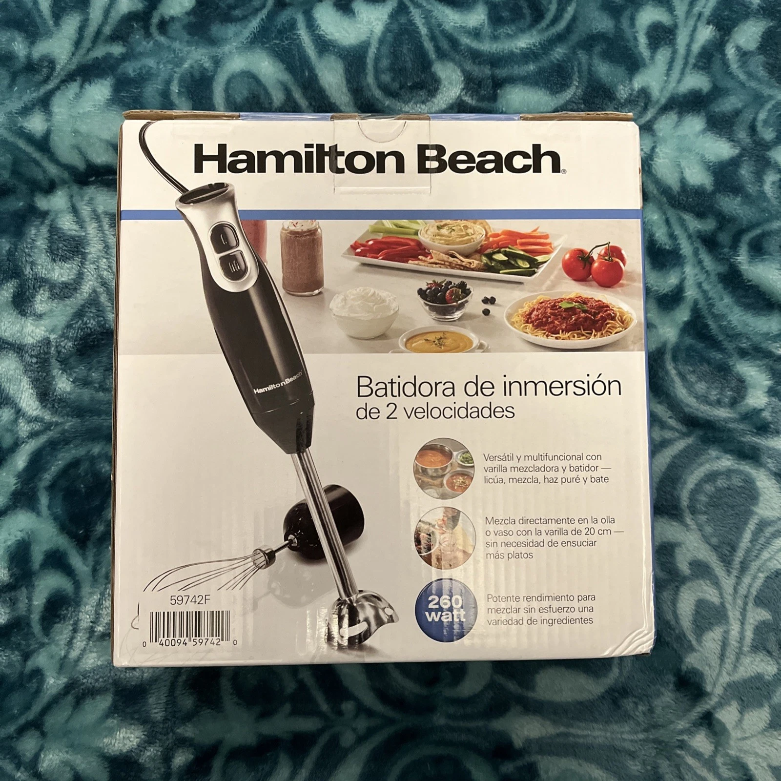 2 Speed Immersion Blender with Blending Wand and Whisk, 59742F, Variable Speed.