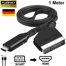 SCART to HDMI adapter cable 1m converter HD video audio for HD TV
