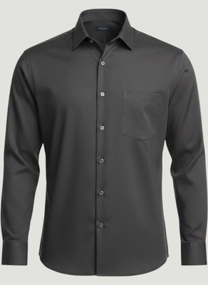 slim fit dress slacks Van Heusen Slim Fit Ultra Wrinkle Free Stretch FLEX Solid Dress Shirt in  Black