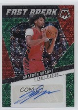 2024 Panini Mosaic Fast Break Green Prizm 4/5 Shaedon Sharpe #AFB-SHS Auto 1oq1