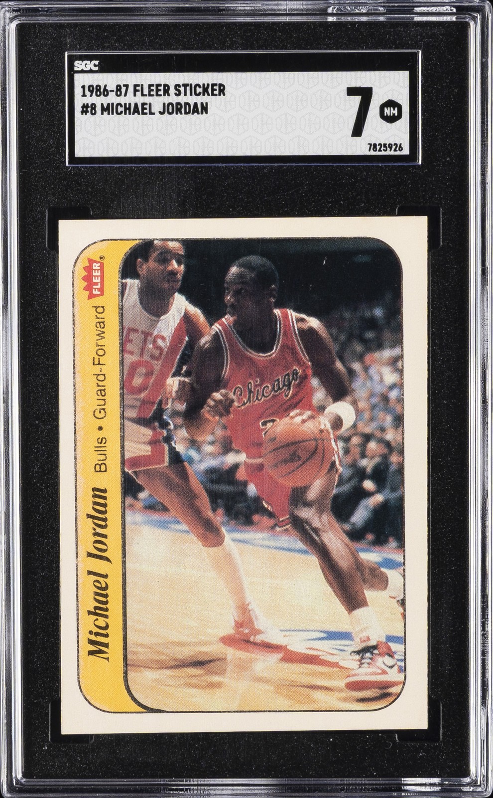 1986-87 FLEER STICKER #8 MICHAEL JORDAN SGC 7
