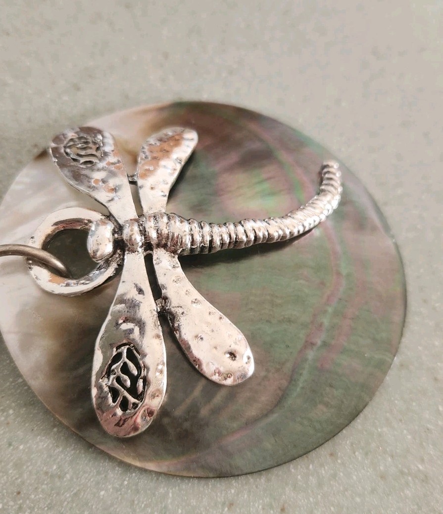 Two Large Dragonfly Statement Necklaces, 22" Gold… - image 8