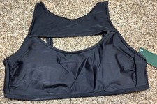 Wild Fable Black Bikini Top w/ Removable Pads. Size: Large 12-14 .