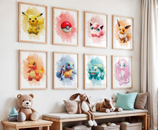 Pokémon Wall Art Prints, Boys Bedroom Posters, Kids Gaming Room Prints, Gaming