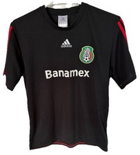 Vintage 2010 Adidas Mexico Banamex Soccer Jersey Mens Size Large Black RARE