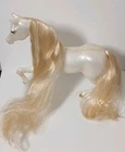 Vintage 1983 Mattel Barbie Doll White Horse gold golden hooves long blonde mane