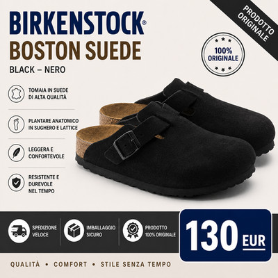 Birkenstock Boston Clog Herren Damen Mokka Sabot Hausschuhe Suede Soft Footbed
