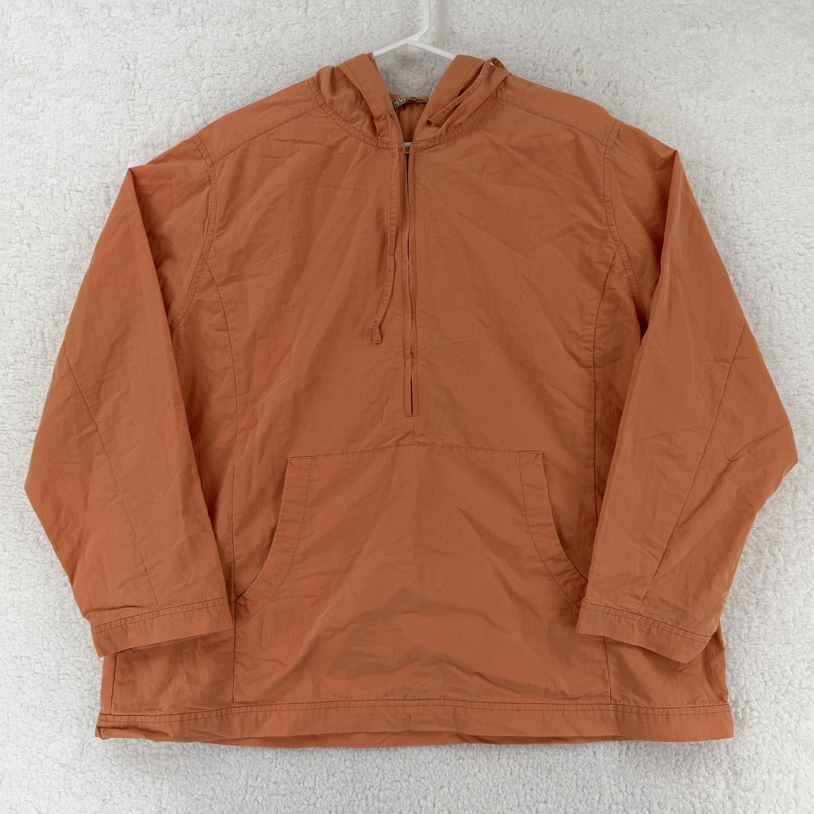 Tommy Bahama Jacket Mens XL Orange Lightweight Hooded 1/4 Zip Anorak Pullover