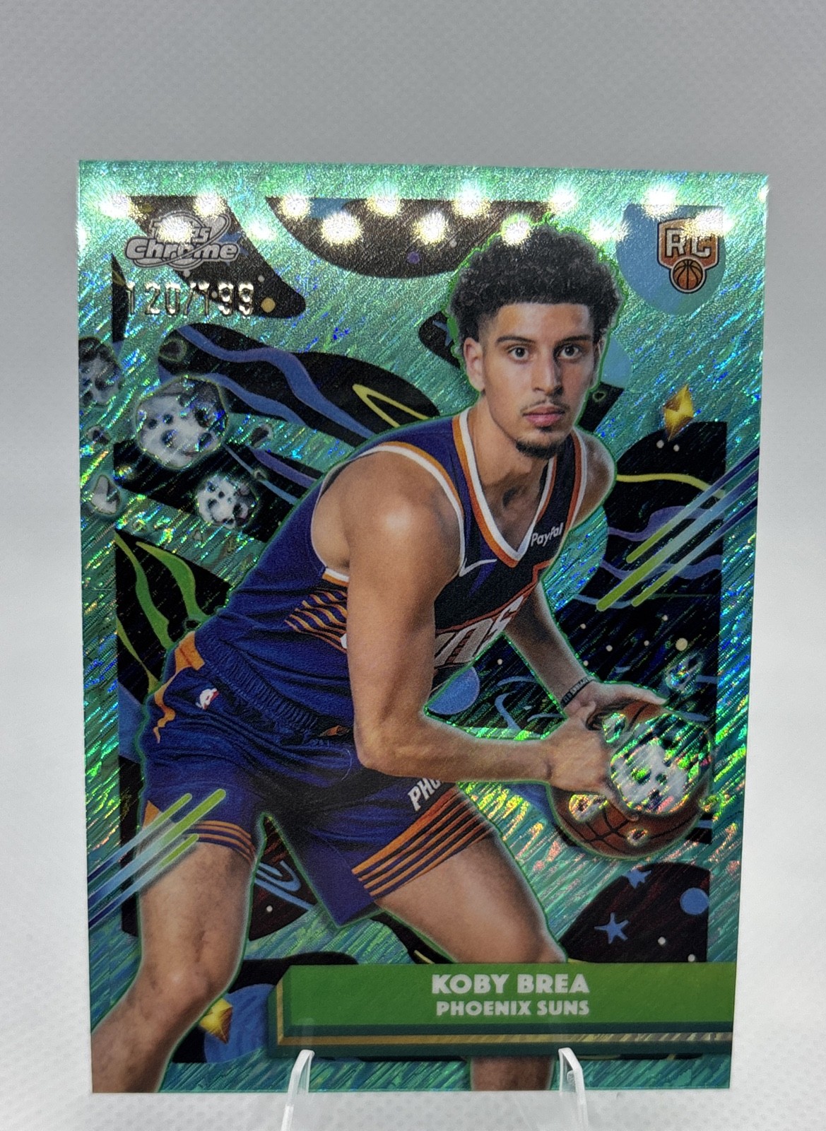 2025-26 Topps Cosmic Chrome - Koby Brea #147 Aqua Equinox Refractor /199 (RC)