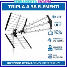 antenna tv digitale terrestre esterna amplificata filtro 5g banda UHF esterno