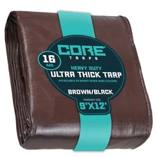9 Ft. X 12 Ft. Brown/Black 16 Mil Heavy Duty Polyethylene Tarp, Waterproof, UV R