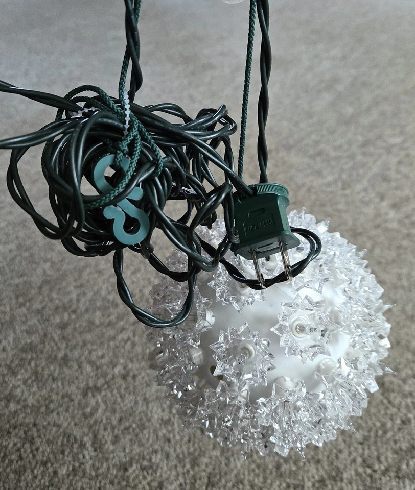 Bola de luz globo pendurada Pottery Barn Starlight Sphere 6" Natal transparente   - Imagem 3 de 4