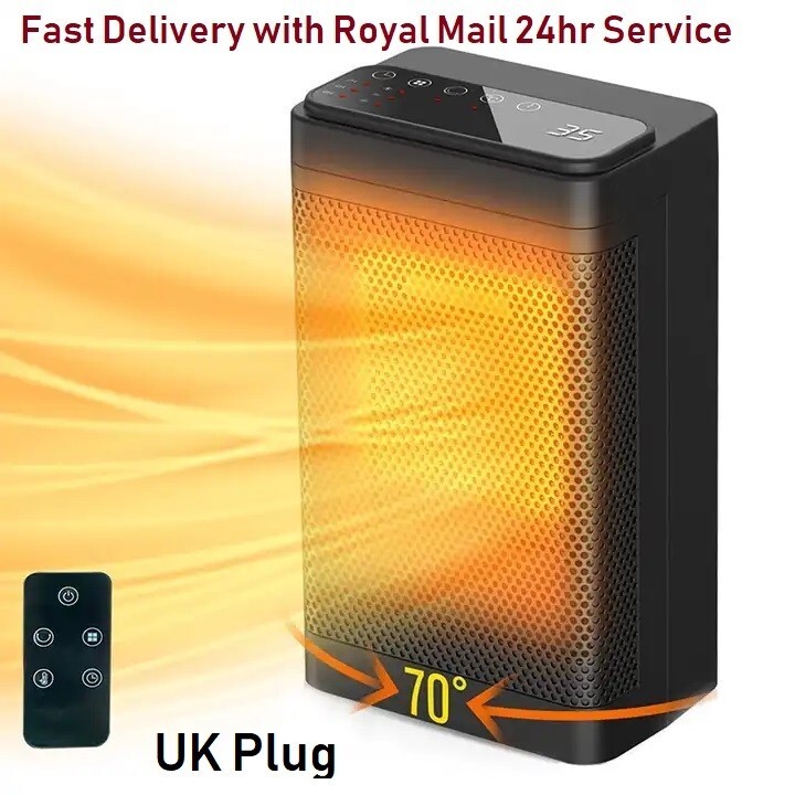 Electric Space Heater Low Energy 1500W Ceramic Fast Heating Fan Heater  Portable