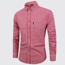 Camisa De Vestir Con Botones Elegante De Algod n A Cuadros Para Hombres Negocios