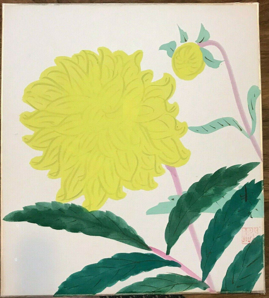 JAPANESE VINTAGE WATERCOLOR PAINTINGS SHIKISHI 19325 | eBay