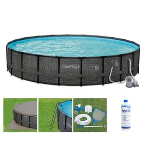 Summer Waves P4A024521 24ft x 52in Above Ground Round Frame Swimming Pool Set - Click1Get2 Deals&set=par&price_min=200&sale=mega Discount&set=par&discount=60 Or More&sale=mega Discount