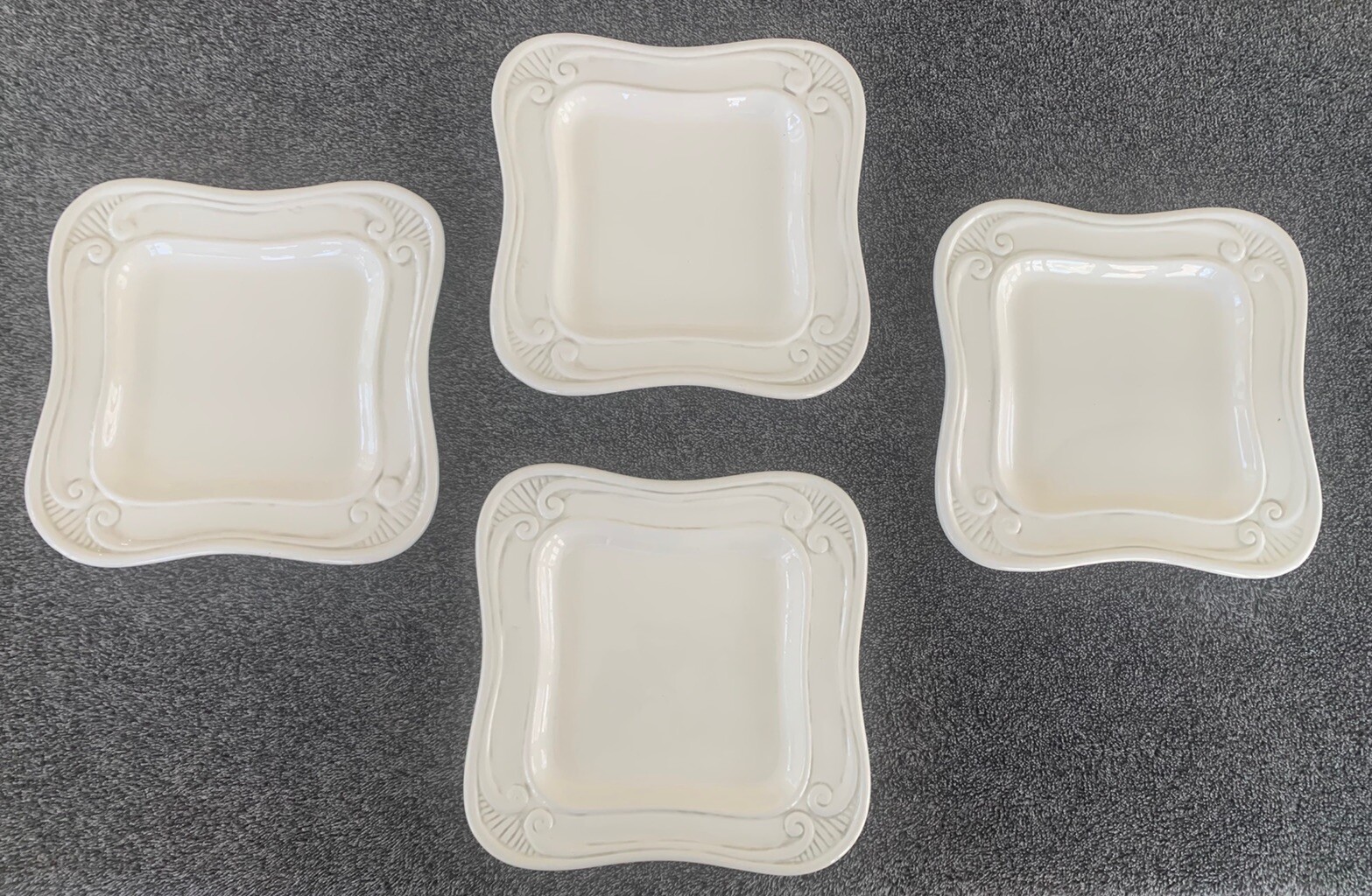 The Cellar Macy's CLR23 Square Salad Plates Lot of 4 Classic White 2003