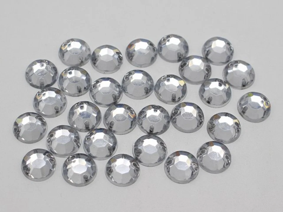 250 pedras preciosas redondas de cristal de costura acrílica plana transparente 8 mm costurar em contas - Imagem 4 de 4