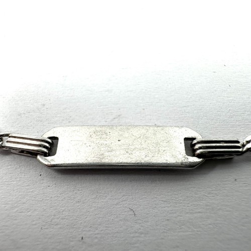 925 Sterling Silver ID Bracelet W/ Dolphin - Figaro Link - 17cm - 5.2mm Wide - Picture 3 of 8