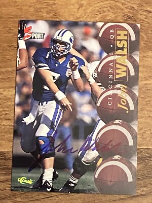 John Walsh 1995 Classic 5 Sport Football AUTOGRAPHED CARD BYU