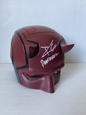 daredevil motorcycle helmet Charlie Cox Signed Autographed Daredevil Full Helmet Marvel Netflix JSA COA  2
