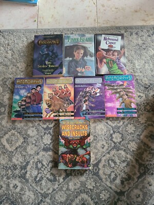  Lot of 8 Vintage Childrens Books: Animorphs, Finns Island, Dragon Age