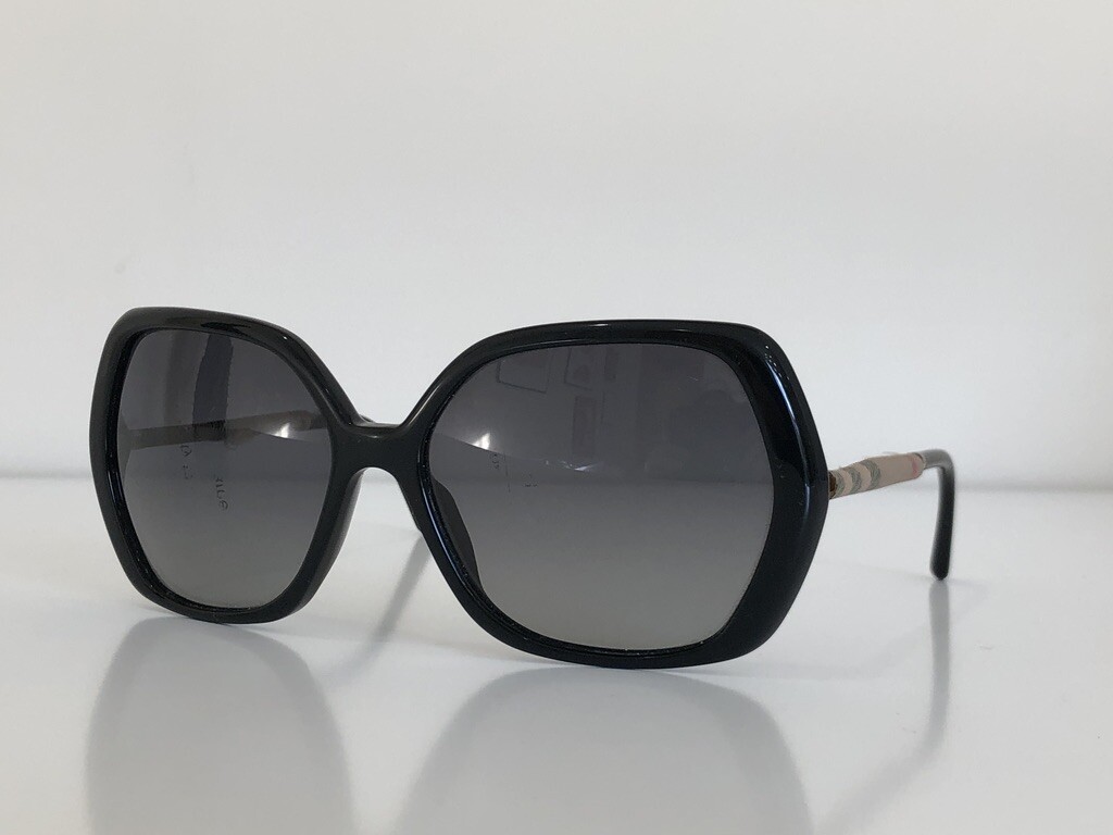 Burberry B 4122 3001/T3 Square Black Gray Sunglasses 60-16 