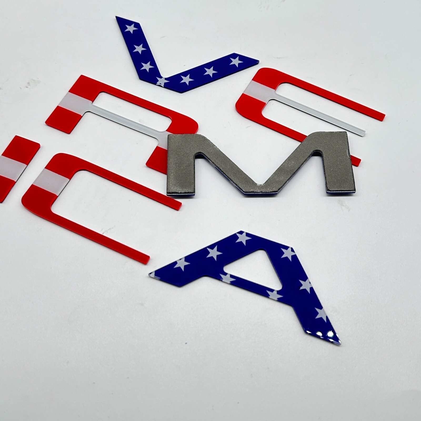 USA Flag Tailgate Insert Letters Adhesive Emblems For 2022-2024 MAVERICK Badges