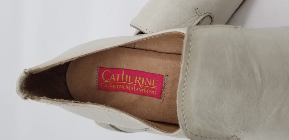 Catherine Malandrino Off White Leather Loafers US 9 Shoes NWB Bone - Image 2 of 4