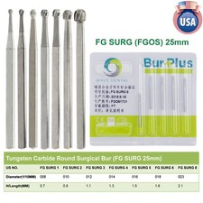 Wave Dental Carbide Surgical length Round Bur 2 4 6 8 Midwest Friction Grip FGOS