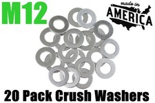 20 Pack - M12 12mm Aluminum Oil Crush Washers Drain Plug Seal Ring Gasket