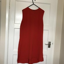 Atmosphere Orange Sleeveless Shift Dress Size 14 Midi Floaty Summer Holiday