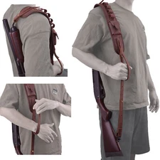 Canvas Leather Gun Sling Handmade Shotgun Strap for.30-30 .22LR .308 410GA .270