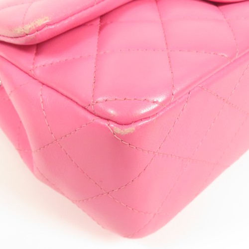 CHANEL CC SHW Mini Classic 20 Chain Shoulder Bag Lambskin Leather Pink - 第 11/14 張圖片