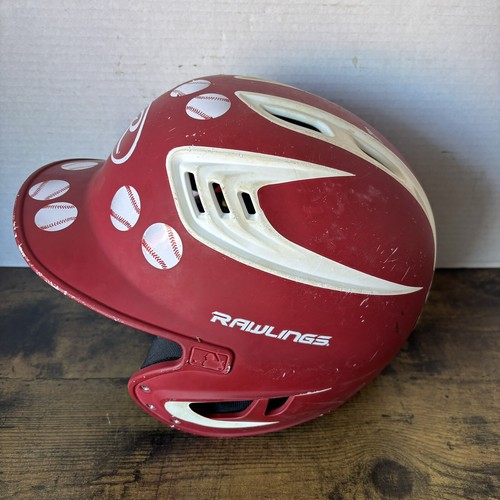 Rawlings R16J-R1 Flat Red & White Batting Helmet Youth 6 3/8 - 7 1/8 - Picture 10 of 14