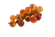 Large Vintage Mid Century Orange Amber Lucite Grape Cluster on Driftwood